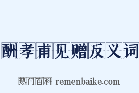 酬孝甫见赠反义词是什么意思的图片